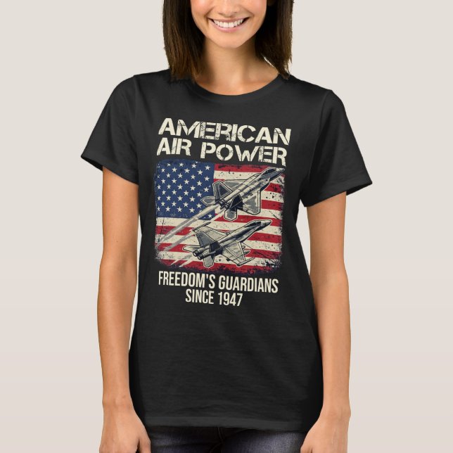 Camiseta Poder Aéreo Americano Guardiões da Liberdade Jato  (Frente)