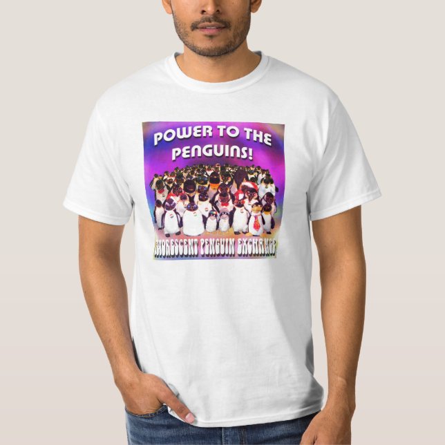 Camiseta Poder aos pinguins! T-shirt branco (Frente)