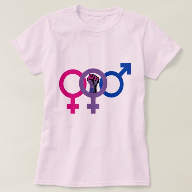 Camiseta Poder bissexual LGBT da mulher (Frente do Design)