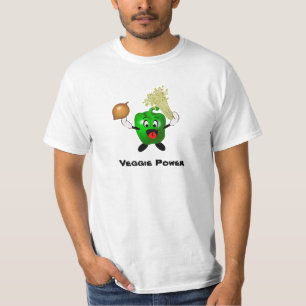 Camiseta Poder bonito do vegetariano dos desenhos animados
