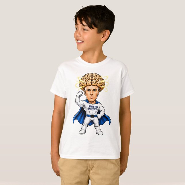 Camiseta Poder Cerebral de Super-Herói (Frente Completa)