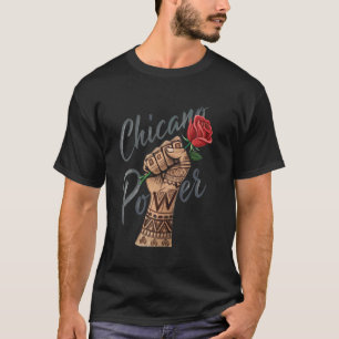Camiseta Poder Chicano Punho Erguido u2013 Herança Mexicano