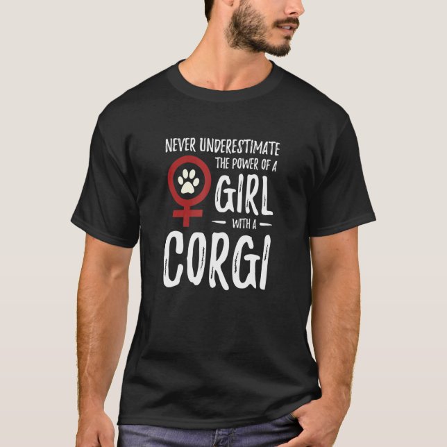 Camiseta Poder Da Corgi Feminista Mãe de Cachorro (Frente)