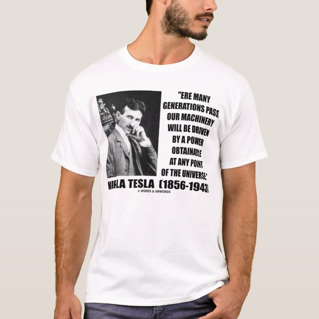 Camiseta Poder de Nikola Tesla obtenível algum universo do (Frente)