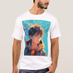 Camiseta Poder Dinâmico de Anime: Jovem Homem