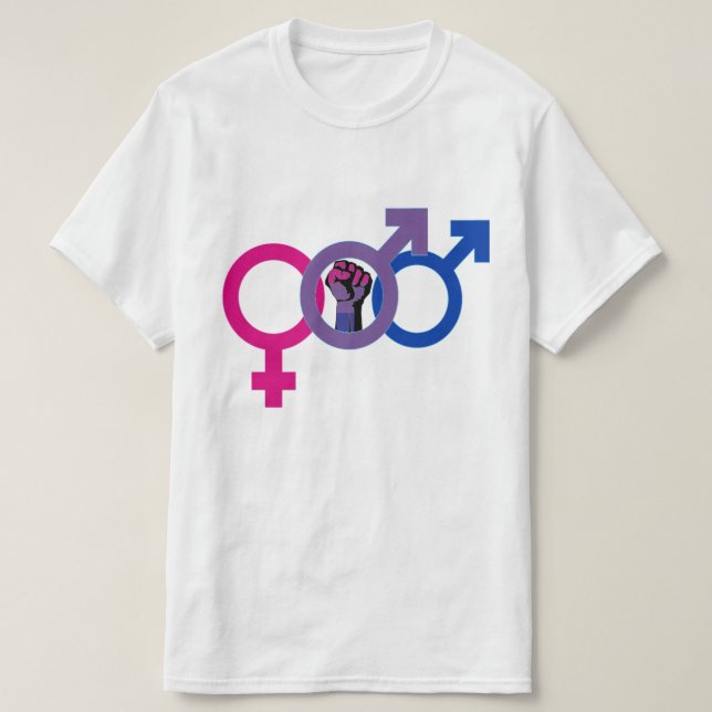 Camiseta Poder do Homem Bissexual LGBTQ+ (Frente do Design)