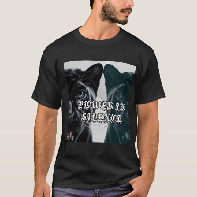 Camiseta Poder do Jaguar Preto no Silêncio (Frente)