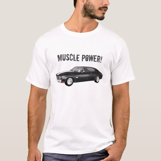 Camiseta Poder do músculo: Modelo de Chevelle 3D: T-shirt (Frente)