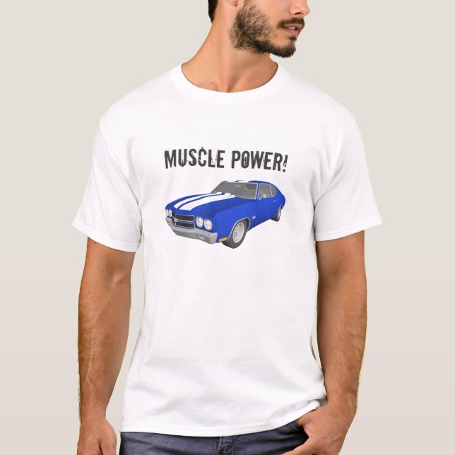 Camiseta Poder do músculo: Modelo de Chevelle 3D: T-shirt (Frente)
