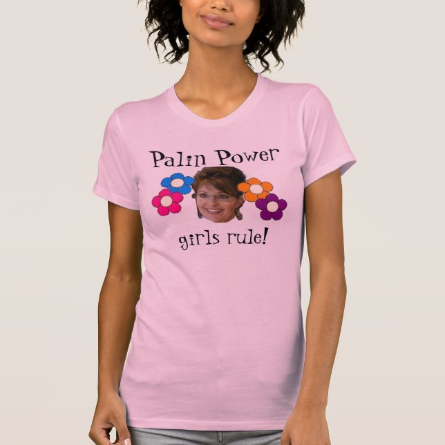Camiseta poder do palin com flores (Frente)
