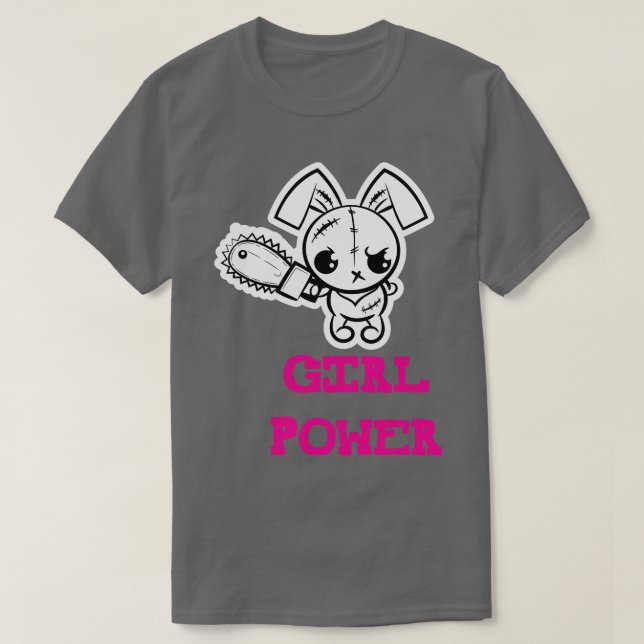 Camiseta Poder Feminino Desenho Fofo Voo Bunny 2 (Frente do Design)