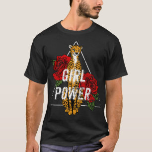 Camiseta Poder Feminino: Rosas e Força do Tigre