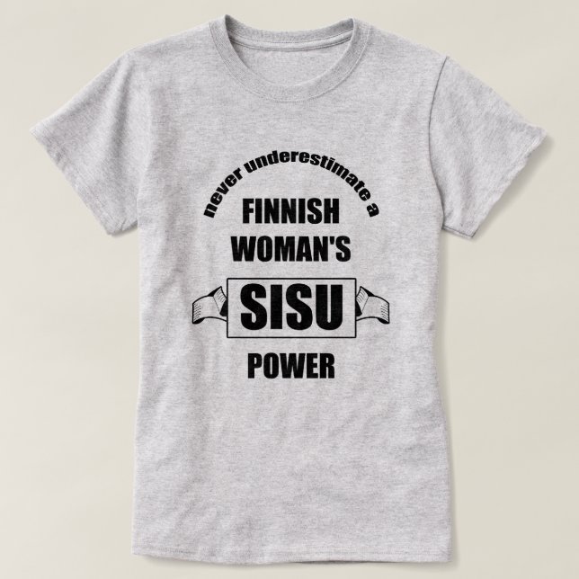 Camiseta Poder finlandês da mulher SISU (Frente do Design)