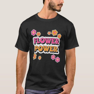 Camiseta Poder Floral Retro Anos 80 70 Estética Hippie Nost