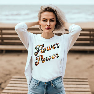 Camiseta Poder Floral Vintage Retro