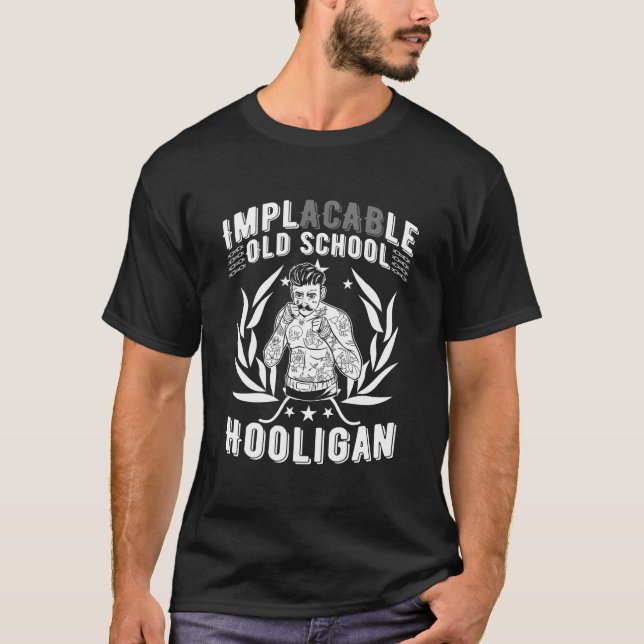 Camiseta Poder Hooligan Implacável Ultra Costas Escola Anti (Frente)