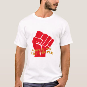 Camiseta Poder para as pessoas com um punho de saia-T