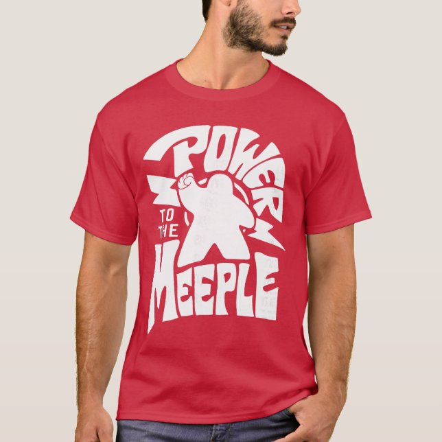 Camiseta Poder para o Meeple Citação Divertida de Jogo de T (Frente)