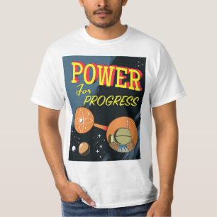 Camiseta Poder para o poster atômico do vintage do