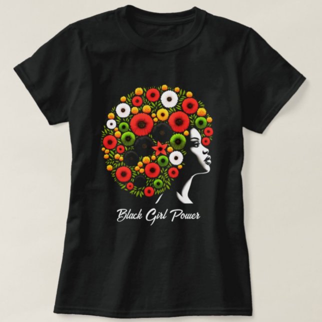 Camiseta Poder Pessoal de Menina Negra (Criador carregado)
