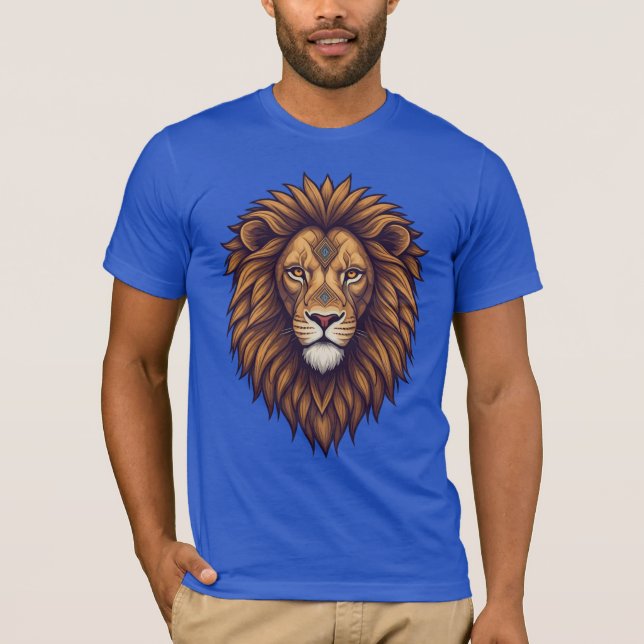 Camiseta Poder Primário: Um Leão Tribal Pode (Frente)