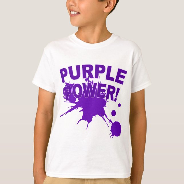 Camiseta Poder roxo com uma grande parte de pintura (Frente)