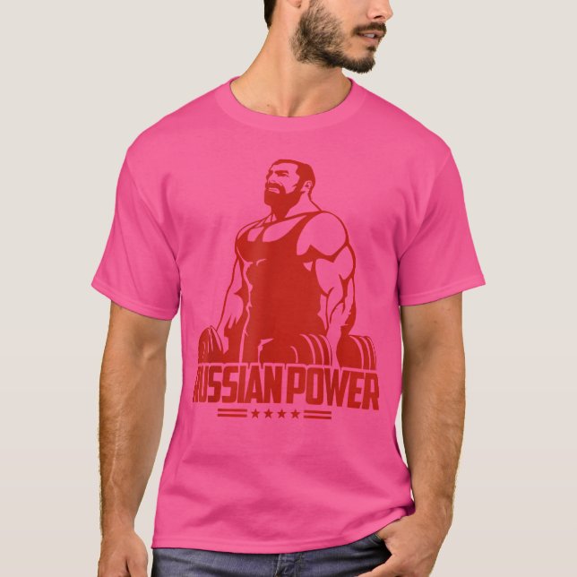 Camiseta Poder Russo Barbels Barbels Bodybuilding Rússia (Frente)