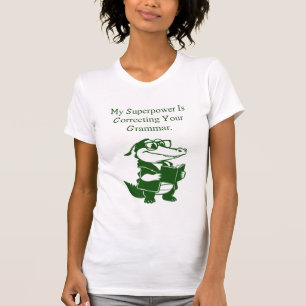 Camiseta Poder Super de Gramática Design Divertido de Profe