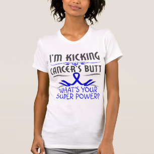 Camiseta Poder super de retrocesso do bumbum do cancer do