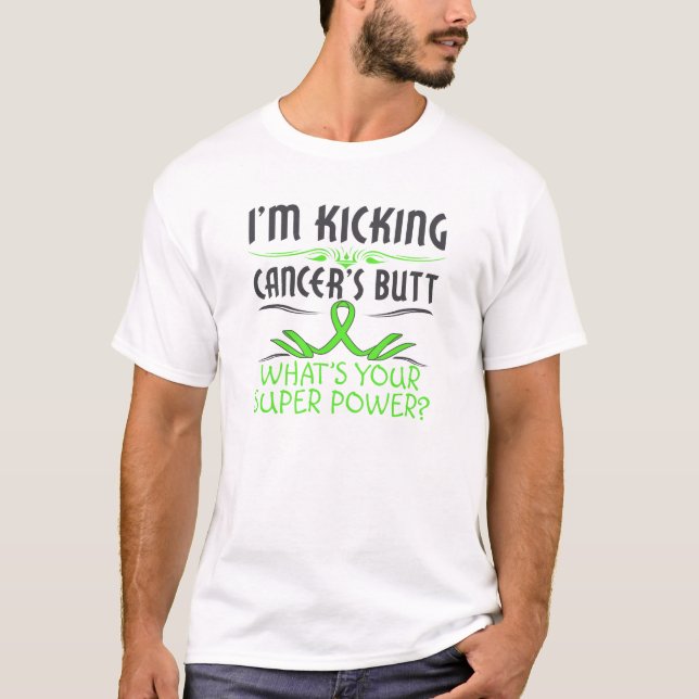 Camiseta Poder super de retrocesso do bumbum do cancer do (Frente)