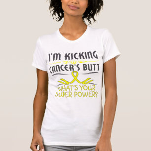 Camiseta Poder super de retrocesso do bumbum do cancer do