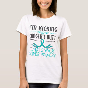 Camiseta Poder super de retrocesso do bumbum do cancer do