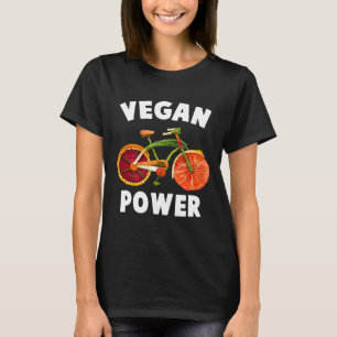 Camiseta Poder Vegano Bicicleta Divertida Veggie Amante Veg