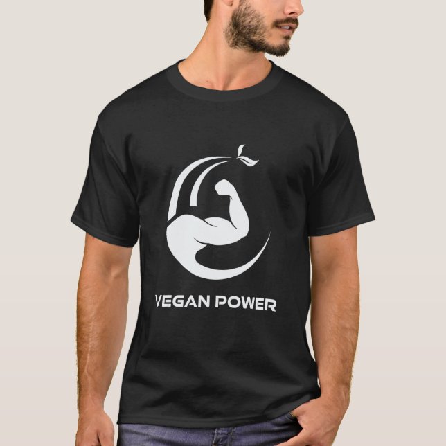 Camiseta Poder Vegano Vegetariano Músculos Fera Em Forma (Frente)