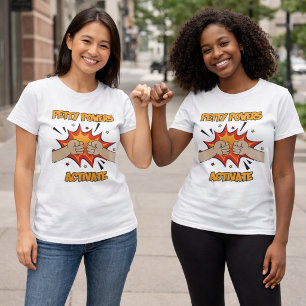 Camiseta Poderes Mesquinhos Ativam Estilo Retrô