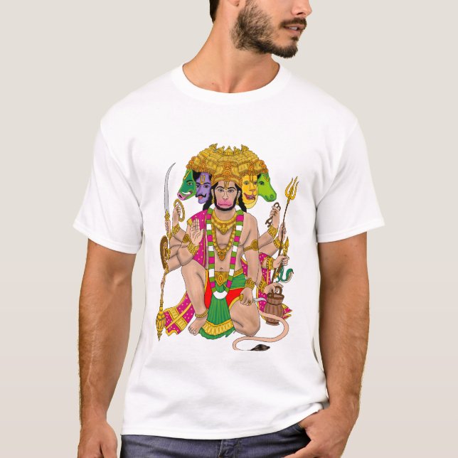 Camiseta Poderosa do Panchmukhi Hanuman (Frente)