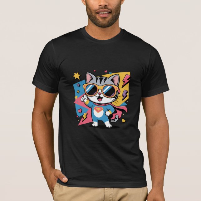 Camiseta Poderosa Gatinha Super-Herói (Frente)