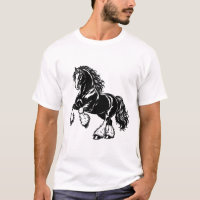Poderosa ilustração de cavalo Shire preto e branco