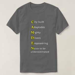 Camiseta PODEROSO CAMDEN Motivacional AMARELO unissex Mascu