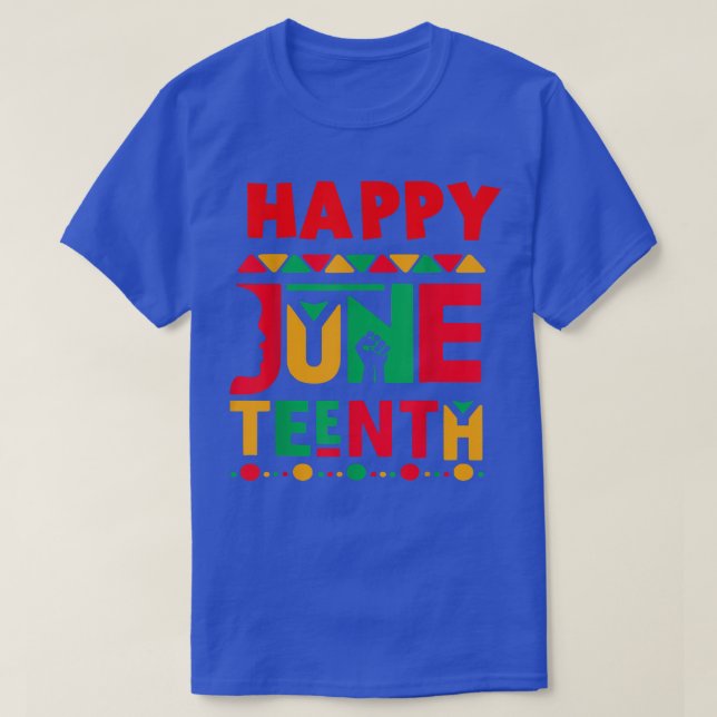 Camiseta Poderoso Décimo-Junho Cita E Imprime Um Feliz Junh (Frente do Design)