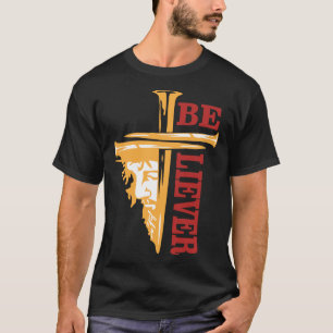 Camiseta Poderoso Design de Unha de Cruz Cristã – Jesus