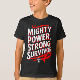 Camiseta Poderoso Forte Sobrevivente Conscientização do Cân