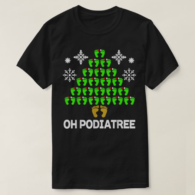 Camiseta Podiatrista Engraçado Pé de Natal Ideia de Podiatr (Frente do Design)
