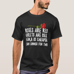 Camiseta Poema Anti-Dia de os namorados Vodka Mais Barata S