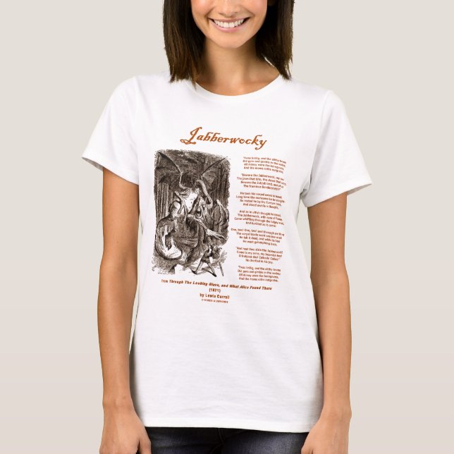 Camiseta Poema de Jabberwocky por Lewis Carroll (Frente)
