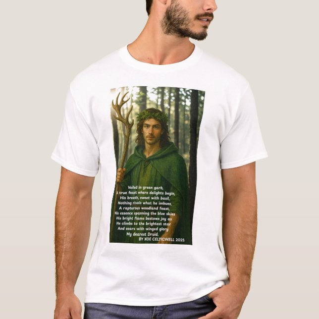 Camiseta Poema Druida 2 por Xoe Celticwell (Frente)