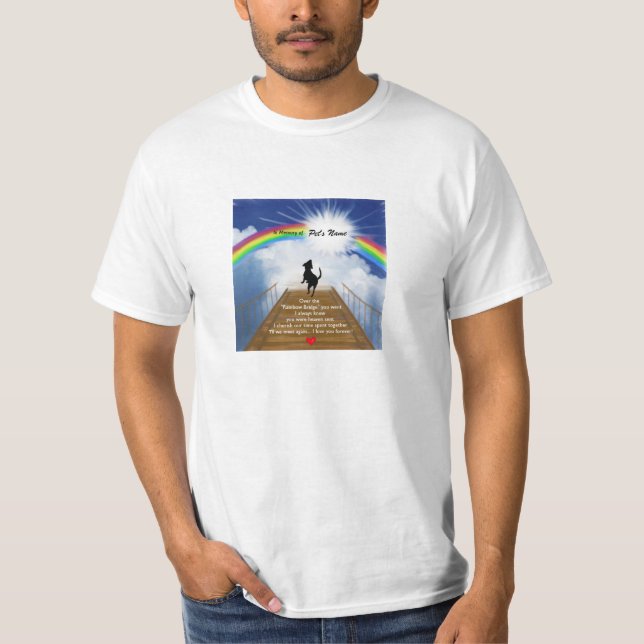 Camiseta Poema memorável da ponte do arco-íris para cães (Frente)