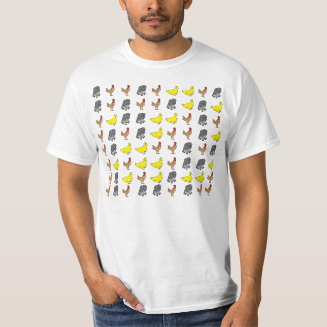 Camiseta Poemas líricos do pato do macaco da galinha (Frente)