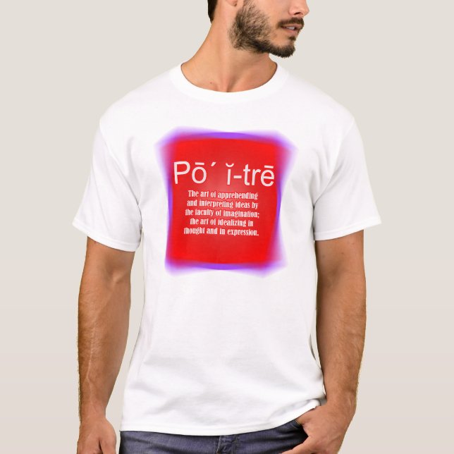Camiseta Poesia da definição no vermelho (Frente)