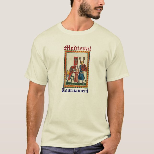 CAMISETA POETA ALEMÃO COMO MINIATURA MEDIEVAL DO KNIGHT (Frente)